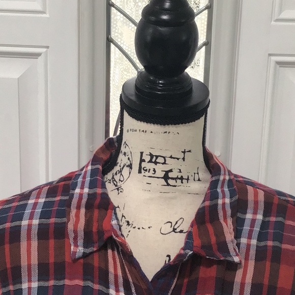 Free People Plaid Oversized Button Down Shirt - Size L - Picture 2 of 16